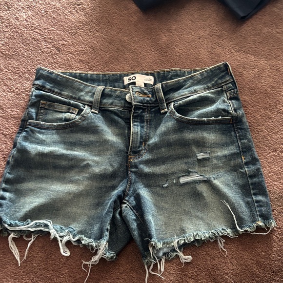 SO Pants - SO Blue Distressed Jean Shorts